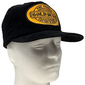 Vintage Gold Dust Castro & Sons Produce Hat Cap 80s K Brand Corduroy Snapback